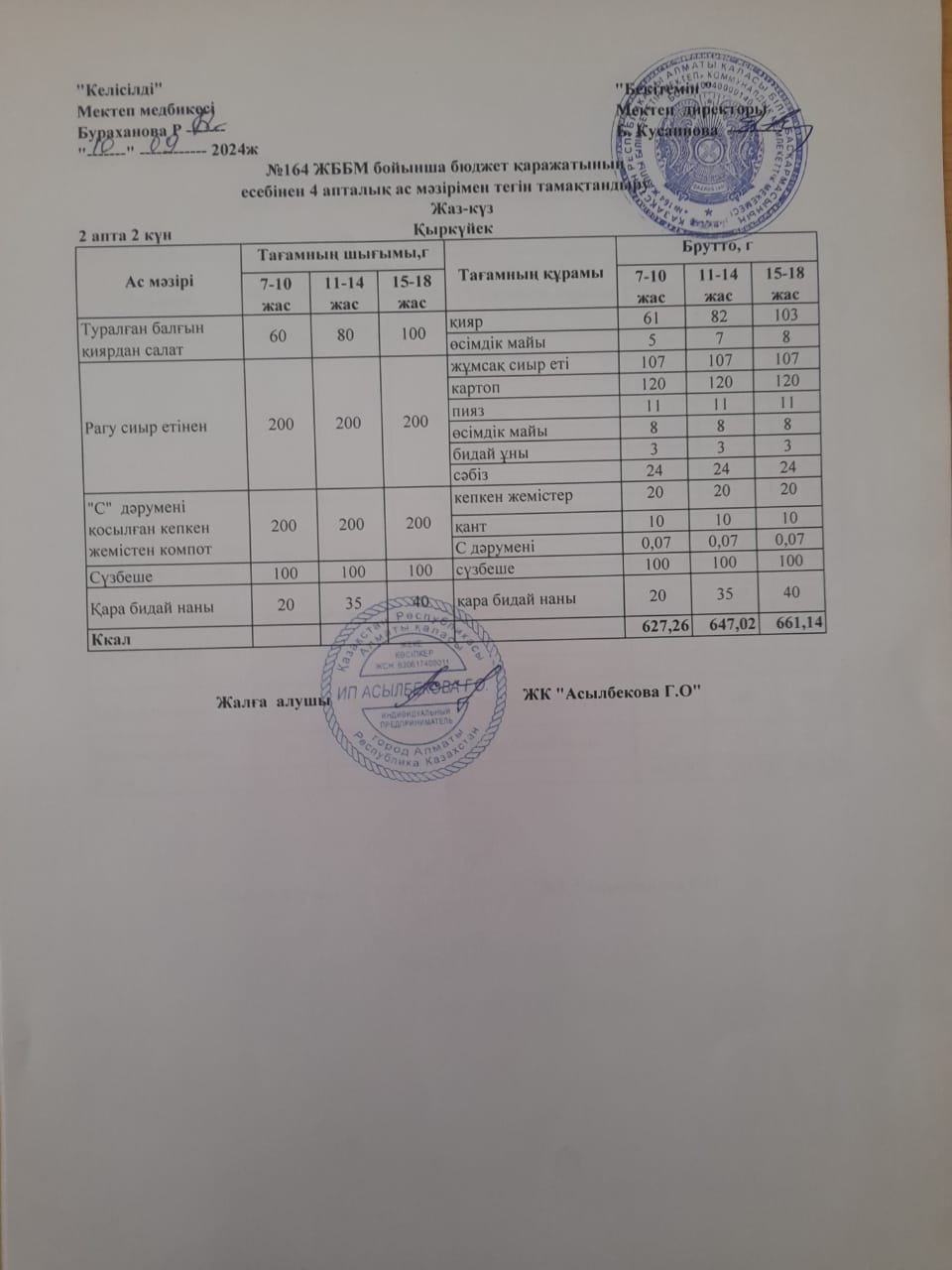 2-інші апта,2- інші күн.