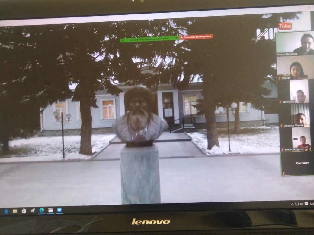 Биыл жыр алыбы Жамбыл Жабаевтың туғанына 175 жыл, сонымен бірге Тәуелсіздіктің 30 жылдығына орай мектебіміздің директордың тәрбие ісі жөніндегі орынбасары Н.А.Бағдатова 5- сынып оқушыларына Жамбыл Жабаев туралы слайд көрсетіп, мұражайымен таныстырды