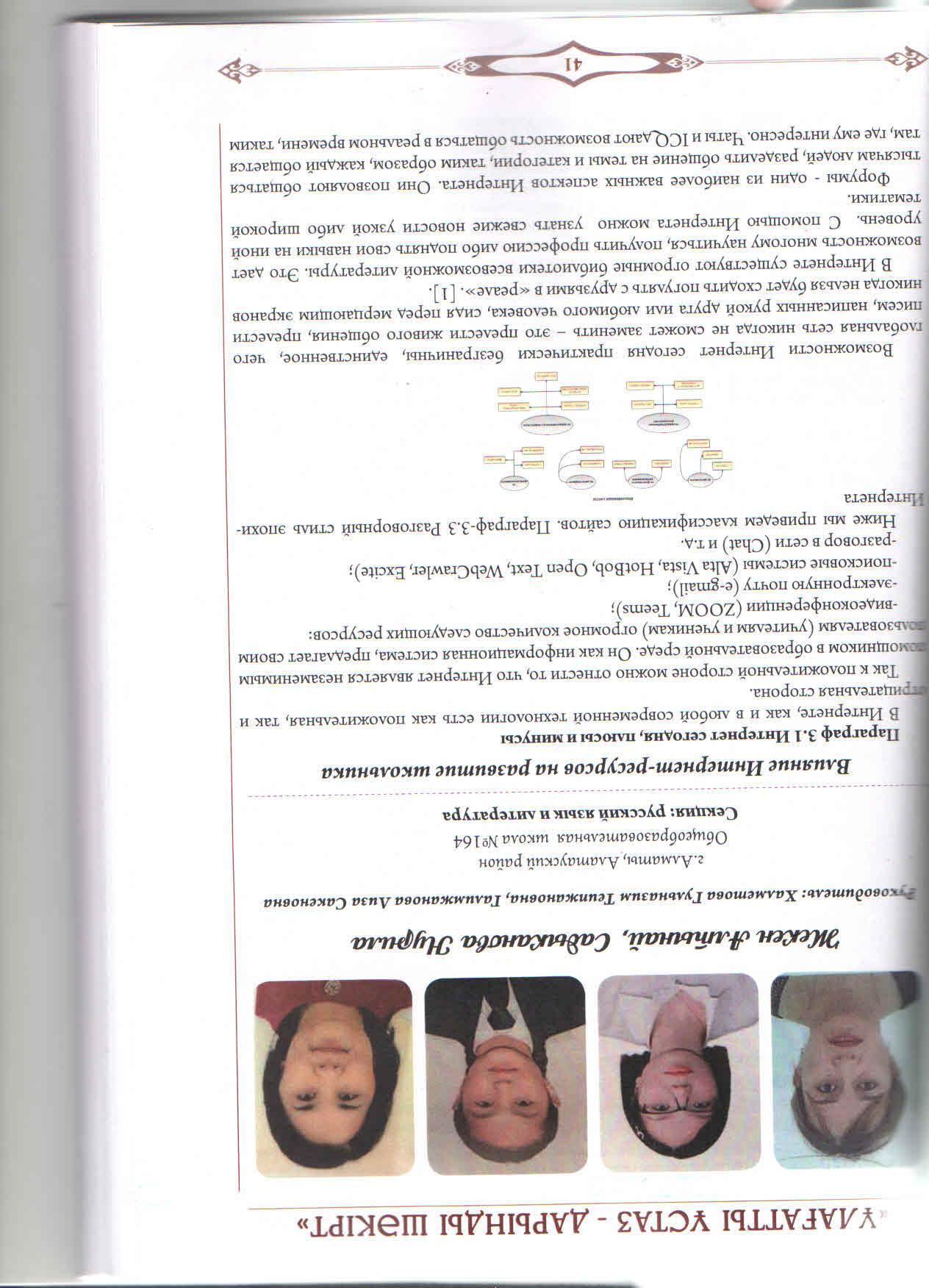 "Ұлағатты ұстаз-Дарынды шәкірт" атты республикалық ғылыми жобалар байқауына  10 "Ә" сынып оқушысы Н.Садыканованың зерттеу жұмысы жинаққа шығып, І дәрежелі диплом және төсбелгі иегері атанды.