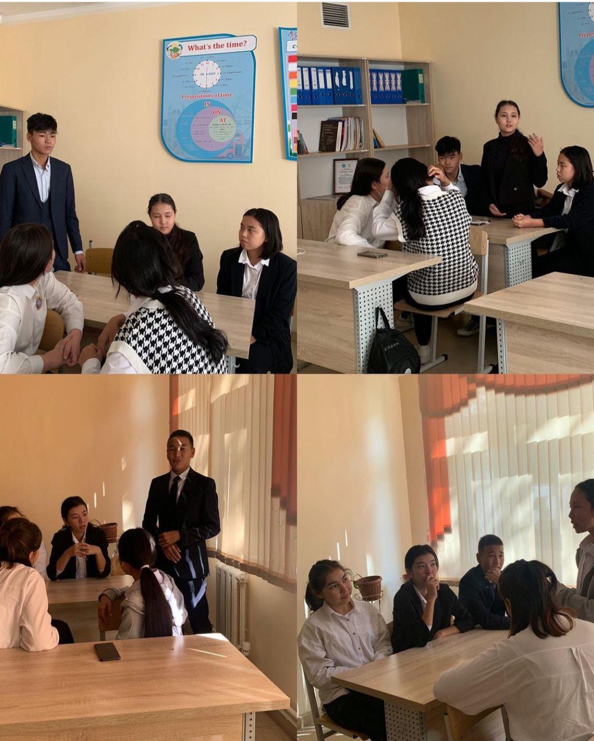 Мектебімізде «Ұшқыр ой алаңы » атты тақырыпта 8-9-10 сыныптар арасында дебат өткізілді. Оқушылар өздерінің дебатқа деген қызығушылықтарын білдірді.  Дебаттың мақсаты :  бала тәрбиесінің ең үлкені- оны өз тілін құрметтеуге баулу.