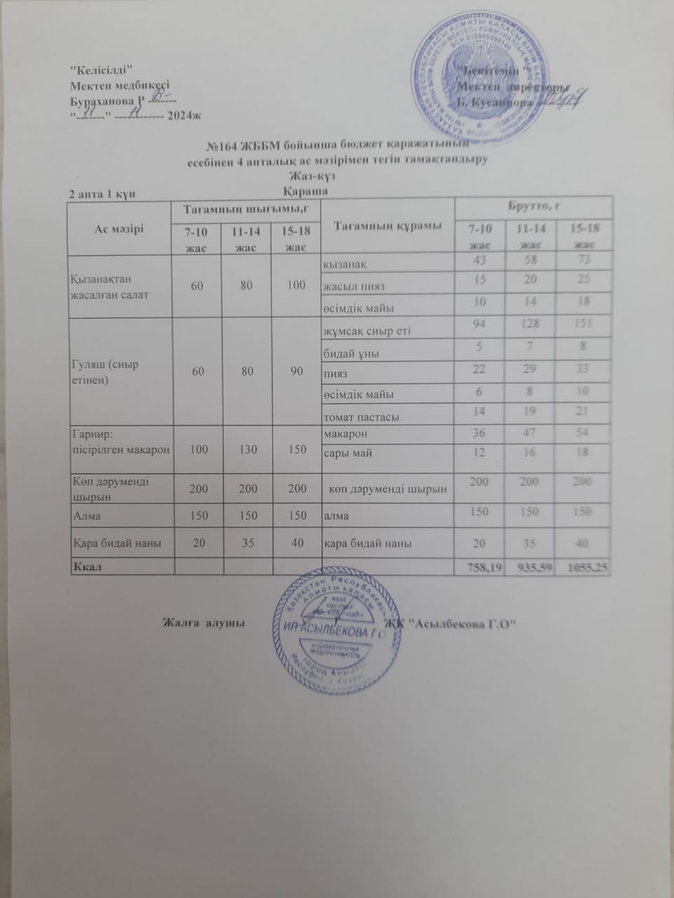2-інші апта, 1- інші күн.