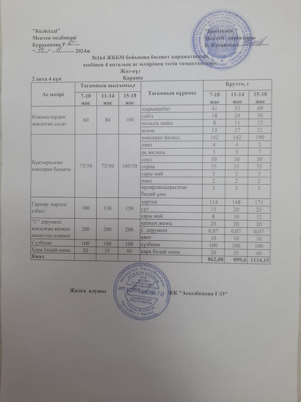 2-інші апта,4-інші күн.